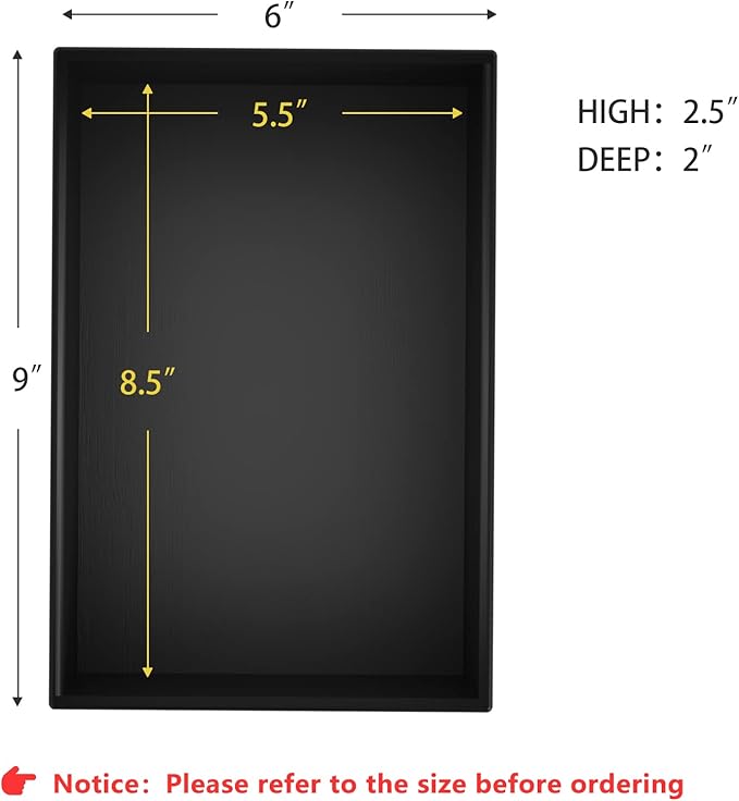 Black Bamboo Drawer Organizer - Silverware&Utensil Holder Organizer for Kitchen Drawers, Multi-Use Drawer Dividers Boxes for Bathroom Counter，Cabinet, Garage, Office Desk, Makeup, Jewelry (9"6"2.5")