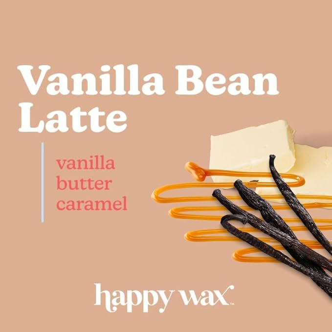 Happy Wax Vanilla Bean Latte Scented Bear Wax Melts - Natural Strong Coffee Scented - Infused with Essential Oils - Non Toxic - for Warmers (8 oz Pouch)