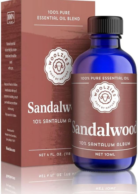 Woolzies Sandalwood Blend of Essential Oils | Aromatherapy Essential Oils for Diffuser and Topical Use. 4 Fl Oz