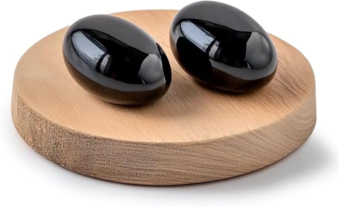 Polished Obsidian Crystal Stones - 2 Pcs of 1.2" Worry Stone for Anxiety, Pocket Palm Stone Super Large Handpicked Natural Tumbled Gemstones for Meditation, Reiki, Chakra Healing, Home Decor