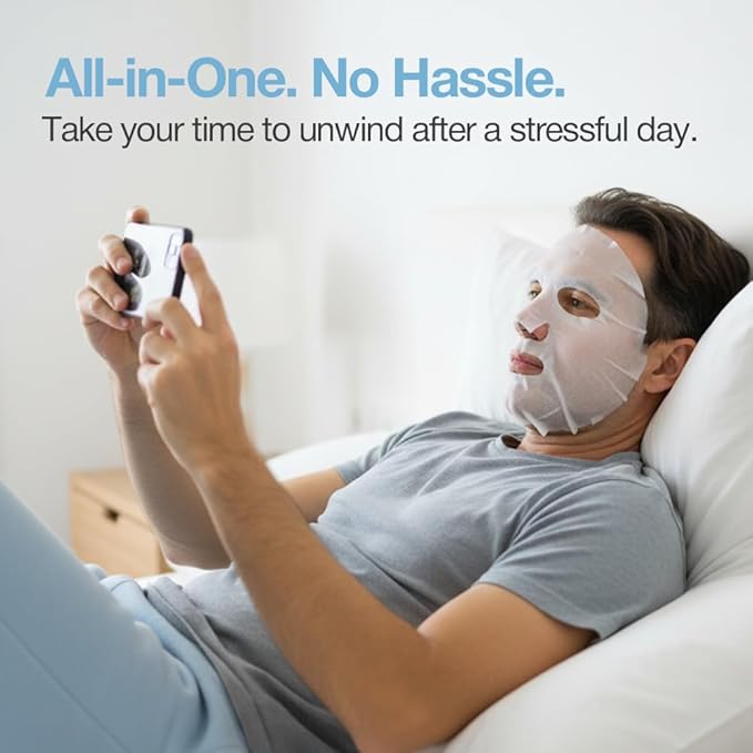 15 Min Groom Me Kit by Naisture – Korean At Home Spa Kit for Men with Hair Mask, Collagen Mask, Tea Tree Face Mask, Hyaluronic Acid Mask, and Eye Mask