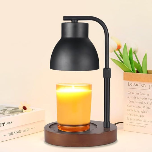 Dimmable Candle Warmer Lamp Adjustable Height Electric Wax Melt Warmer for Jar Scented Candles Suitable for Home Office Decor Birthday Gifts for Women Mom Grandma（with 2 Bulbs）
