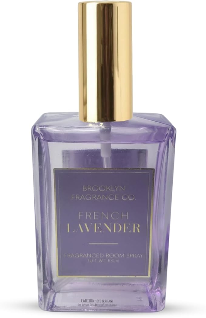 Brooklyn Fragrance Co. Everyday Room Spray – Premium French Lavender Scent - Long lasting Fragrance for Home, Office or Bathroom – Air Freshener Rectangle Spray bottle – 100 ml