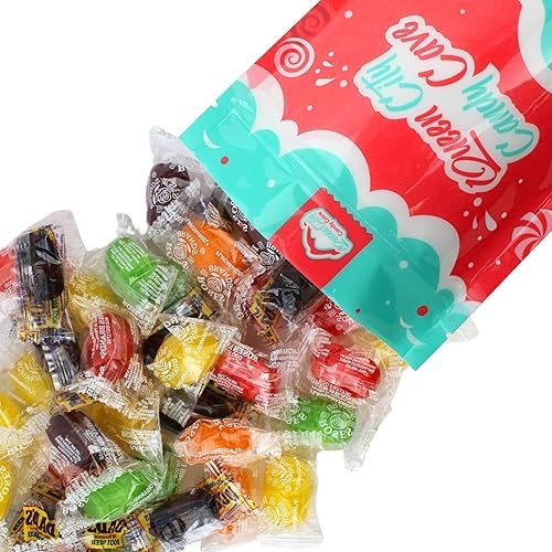 Assorted Flavored Bulk Hard Candy, Bulk Individually Wrapped Mixed Fruit and Root Beer Barrels, by Queen City Candy Cave (2 Pound)