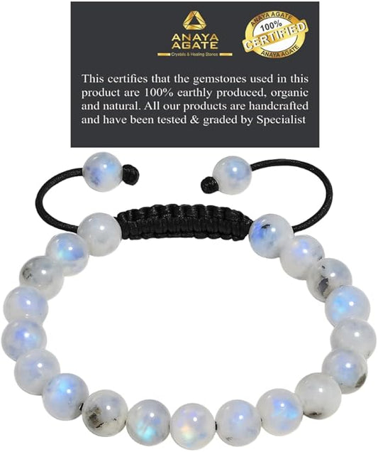 Energy Protection Crystal Handmade Adjustable Bead Bracelet Perfect for Men, Women’s Gift - Gemstone Healing Stretch Bracelet Pulsera Para Hombre Mujer Stocking Stuffer