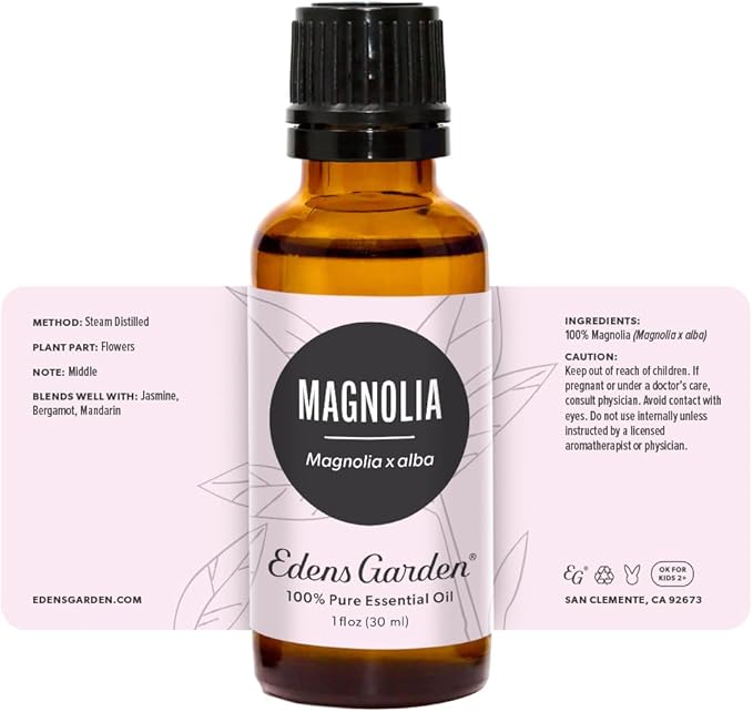 Edens Garden Magnolia Essential Oil- 100% Pure Premium Grade, Undiluted, Natural, Therapeutic, Aromatherapy, The Best for Diffuser, Skin, Candle, Kid Safe 30 ml (1 fl oz)