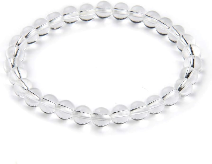 Adabele 1pc Natural Stretch Gemstone Bracelet 6mm (0.24 Inch) Bead 7" 7.5" 8 inch Healing Crystal Quartz Energy Chakra Jewelry Women Birthday Gift