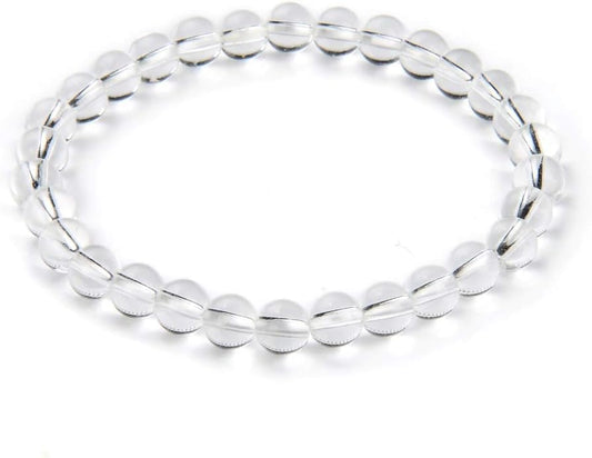 Adabele 1pc Natural Stretch Gemstone Bracelet 6mm (0.24 Inch) Bead 7" 7.5" 8 inch Healing Crystal Quartz Energy Chakra Jewelry Women Birthday Gift