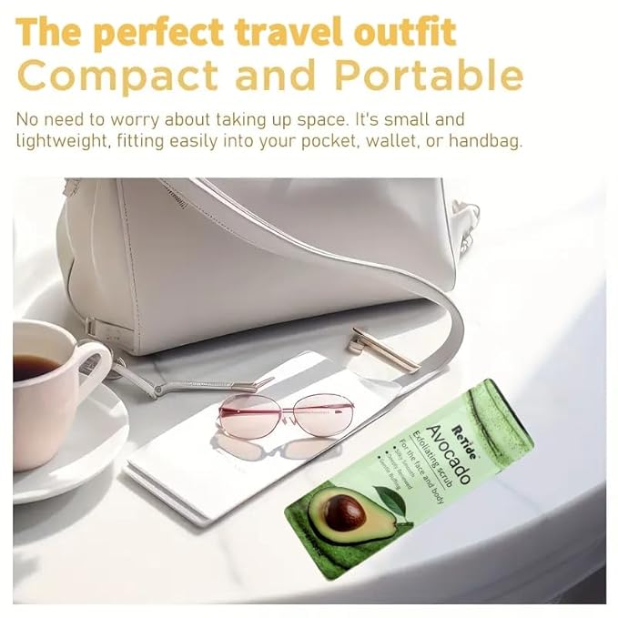 Avocado Body Scrub Gift Set - 35 Packets & 2 Pcs Exfoliating Gloves,Exfoliating & Moisturizing Sugar Scrub for Face & Body, Self Care Gifts for Women