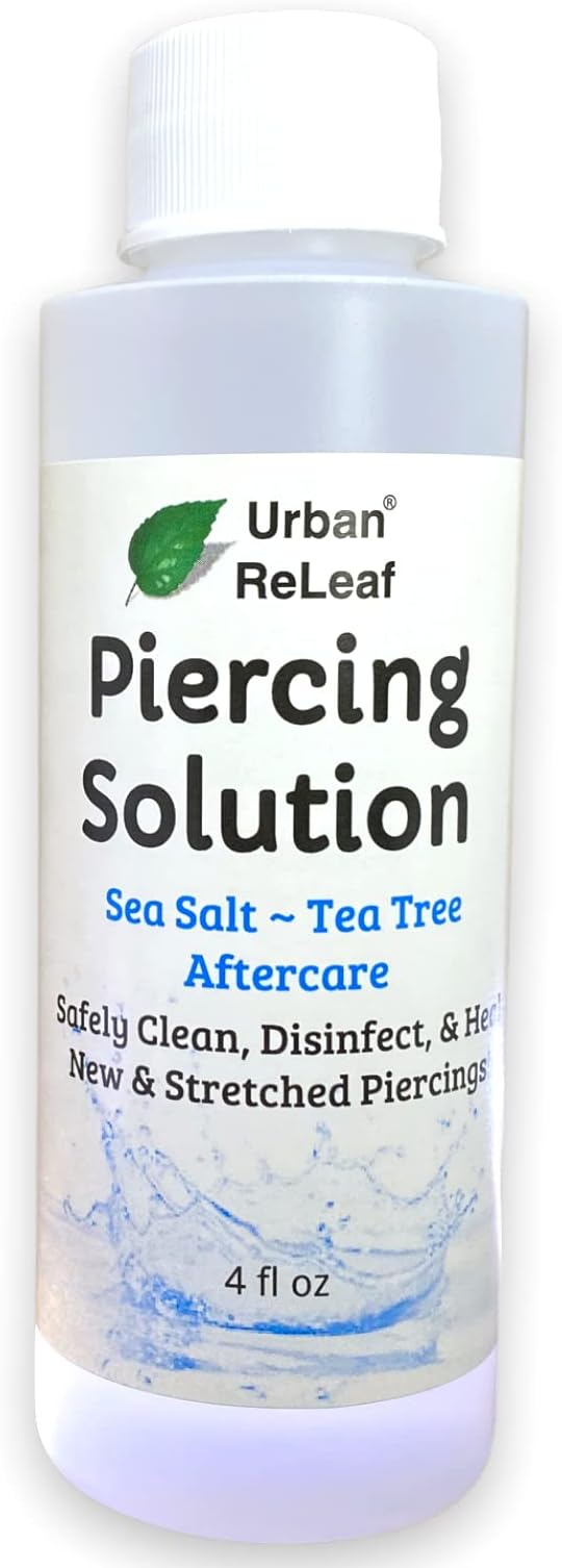 Urban ReLeaf Piercing Solution ! Soothing Sea Salts & Tea Tree AFTERCARE 4 oz, Ready to use. Safely Clean and Calm New & Stretched Piercings. Gentle Effective Natural & Proven. Works Fast