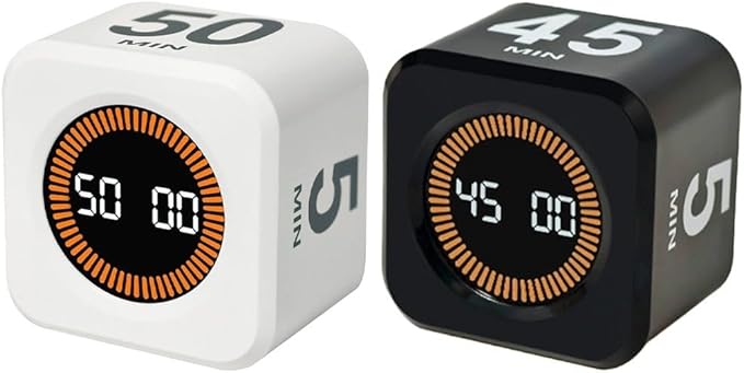 Interactive Digital Pomodoro Style Timer Unique Hexagonal Design for Enhancing Focus in For Kids' Activities (black)