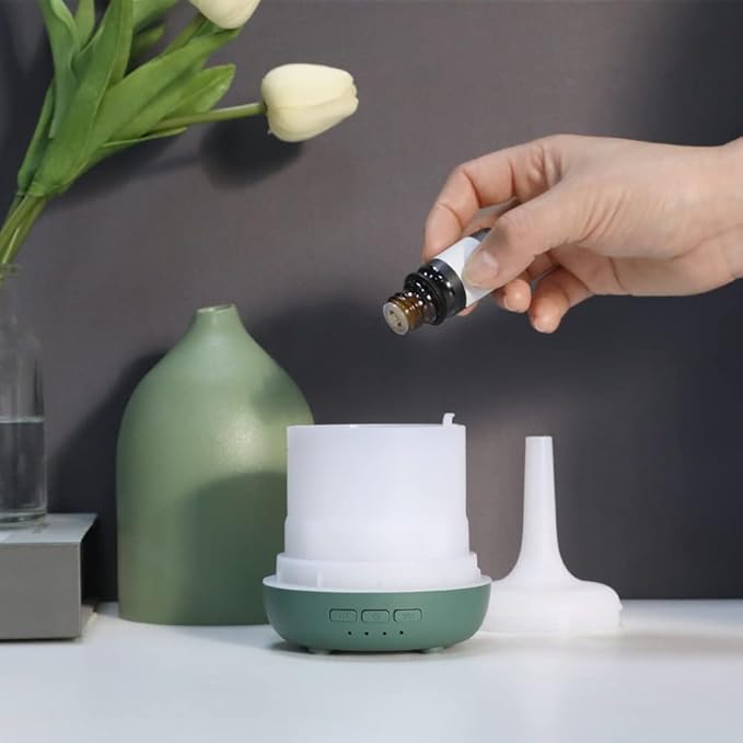 Essential Oil Diffusers, Aromatherapy Diffuser for Essential Oils, 100ml Ceramic Oil Diffusers for Large Room - 5 Timers, Warm Ambient Light, Auto-Off