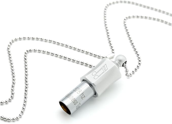 Anxiety Necklace 528 Hz Breathing Meditation Whistle Mindfulness Device for Stress Relief Calm Meditation Adjusting Breathing Anxiety Relief Necklace, Stress Relief Gift for Men Women-Silver