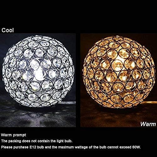 Crystal Table Lamp,Decorative Bedside Crystal Lamp,Nightstand lamp, Bedroom lamp for bedstand,Bedroom,Living Room,Guest Room,Silver