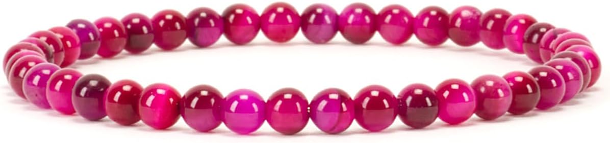 Cherry Tree Collection - Small, Medium, Large Sizes - Gemstone Beaded Bracelets For Women and Men - 4mm Round Beads