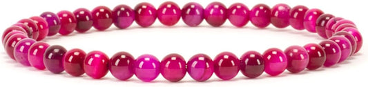 Cherry Tree Collection - Small, Medium, Large Sizes - Gemstone Beaded Bracelets For Women and Men - 4mm Round Beads
