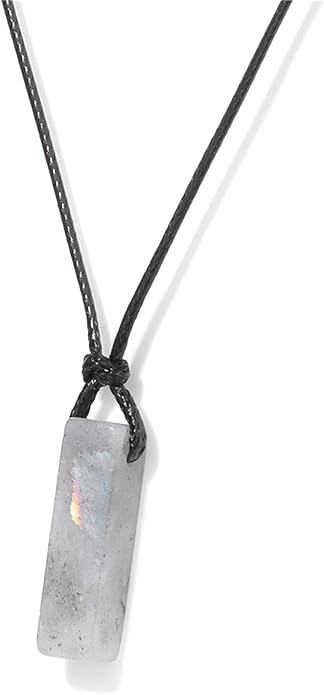 Crystal Necklaces for Women Gemstone Pendant Necklace Adjustable Handmade Black Rope Natural Stone Spiritual Necklace Energy Crystals and Healing Stones Necklace for Men