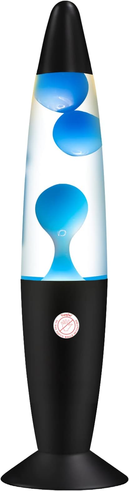 Blue Magma Lamp with Black Base Liquid Motion Lamp for Adults and Kids Charged by Cord Mood Night Night Cool Room Valentine's Thanksgiving Day Decor for Teen Girls Boys