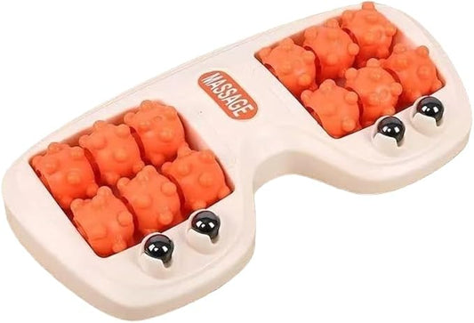 Foot Massager Roller for Plantar Fasciitis Relief, Dual Foot Acupressure Therapy for Pain Relief, Stress Relief and Improved Circulation, Portable Reflexology Tool for Home and Office Use (Orange)