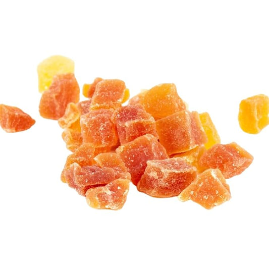 Gerbs Lightly Sweetened Dried Papaya Cubes 4 lbs. | Unsulfured, No Additives, Resealable Bag | Naturally Sweet & Chewy | Top 14 Allergen-Free