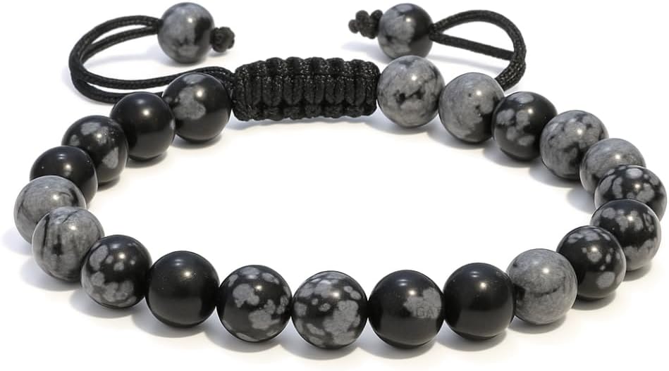 Energy Protection Crystal Handmade Adjustable Bead Bracelet Perfect for Men, Women’s Gift - Gemstone Healing Stretch Bracelet Pulsera Para Hombre Mujer Stocking Stuffer