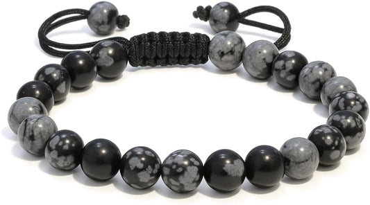 Energy Protection Crystal Handmade Adjustable Bead Bracelet Perfect for Men, Women’s Gift - Gemstone Healing Stretch Bracelet Pulsera Para Hombre Mujer Stocking Stuffer