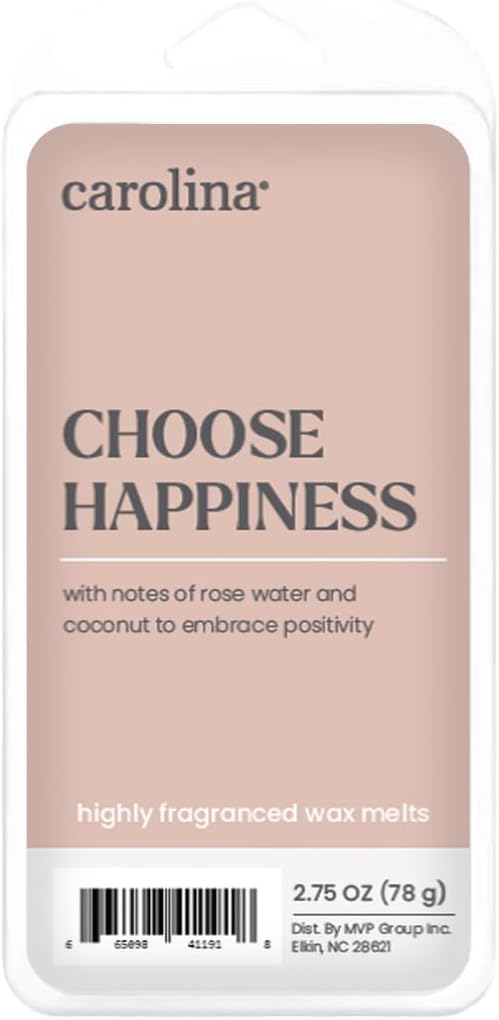 Carolina Choose Happiness Scented Wellness Wax Melts, Wax Melt Warmer Cubes, Long Lasting Scented Wax Warmer Cubes, 4 Pack, 6 Cubes Each - Made in The USA