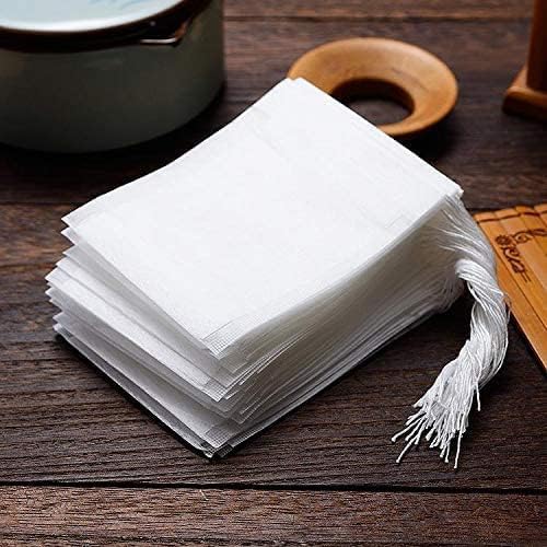 400pcs Disposable Tea Bags for Loose Leaf Tea, Biodegradable Tea Filter Bags with Drawstring, Corn Fiber Empty Tea Bags for Loose Leaf Tea