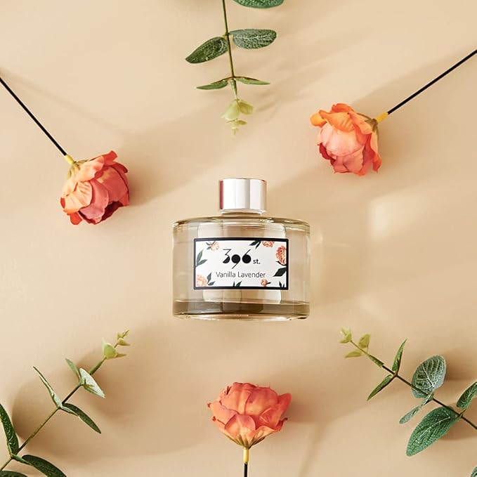 396 st. Peony Flower Reed Diffuser, Red Rose, 200ml(6.7oz) / Reed Diffuser Sets, Home Fragrance, Scented Oils, Home & Bathroom Décor