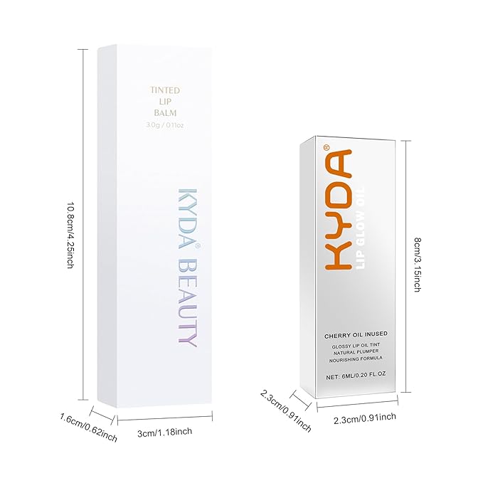 KYDA Rose Honey Lipstick Kit, Includes Honey Lipstick Tinted Lip Balm and Lip Glow Oil, Sheer Rosy Lips Color with a Hydrating Oils Formula, for Smooth Dewy Finish