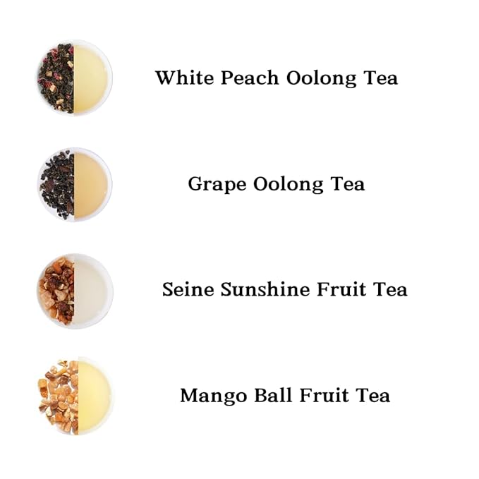 Herb Garden Tea Gift Set – 12 Flavor Fruit & Herbal Tea Sampler | 24 Premium Tea Bags + Crystal Rock Sugar | Caffeine-Free Wellness Blends for Immune Support & Cold Relief | Holiday Gift for Women, Friends, Parents