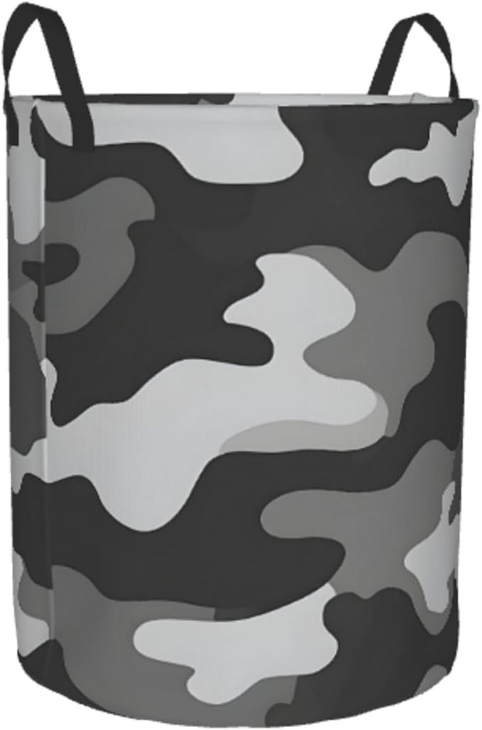 Laundry Basket Simpel Camouflage Collapsible Large Capacity,63L Dirty Clothes Basket Durable Lightweight Hamper With Handles Ideal For Clothes,Toys Home Organization size19.6"L x 15.7"W
