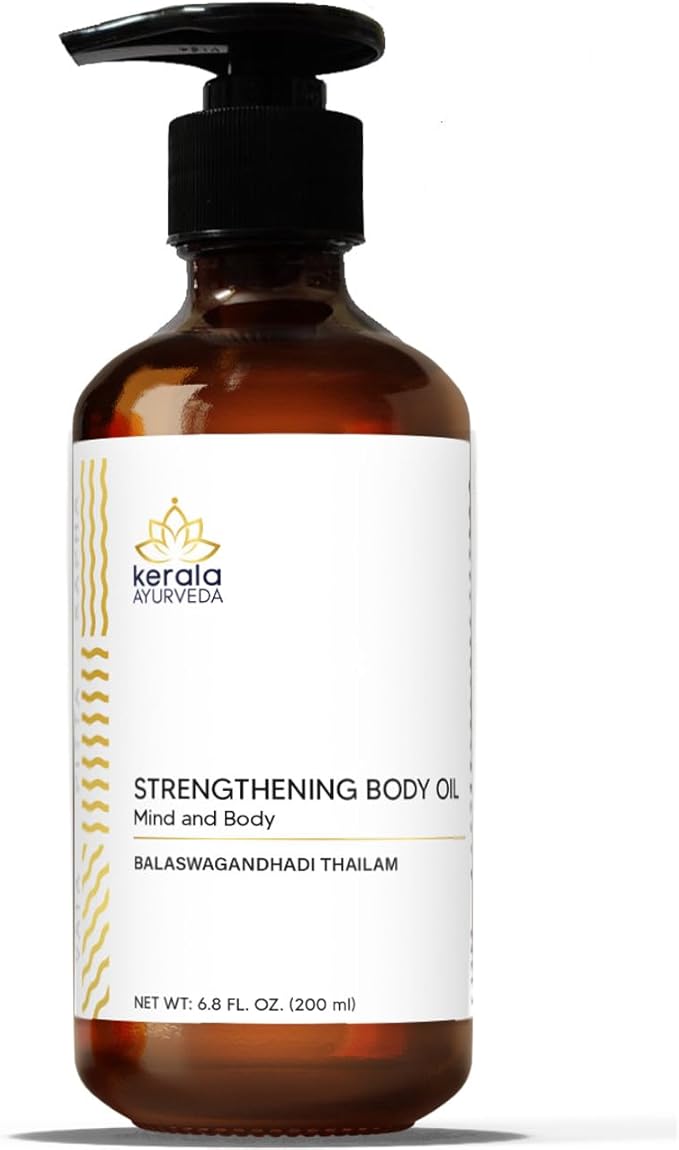 Kerala Ayurveda Balaswagandhadi Thailam - Ayurvedic Massage Oil for Body with Ashwagandha - Balances Vata and Pitta, Calms Mind, Nourishes Body & Tones Muscles, 6.76 Fl Oz