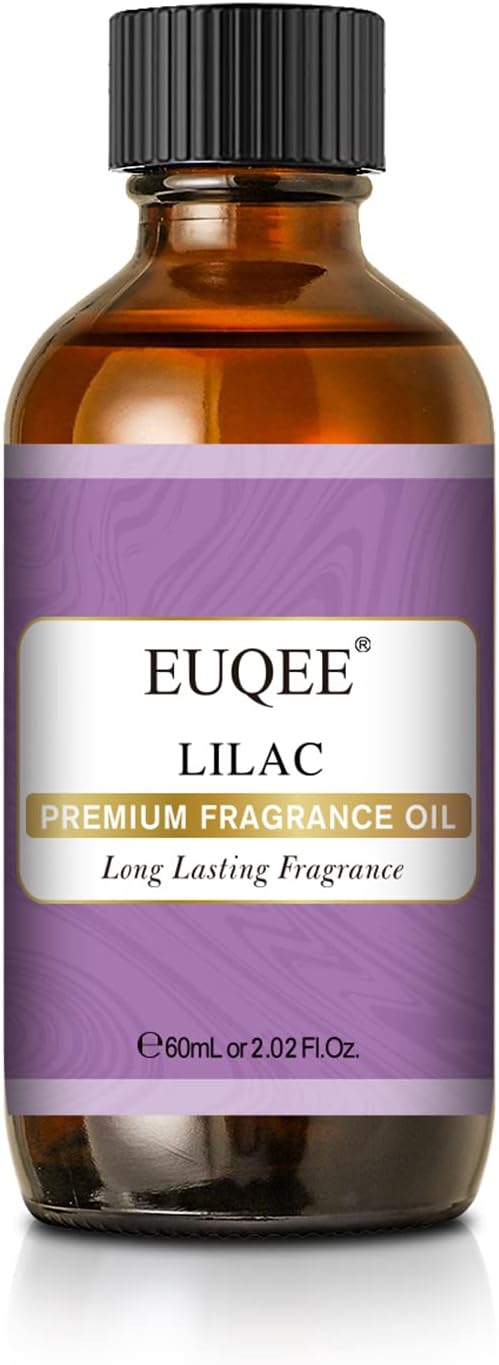 EUQEE Lilac Fragrance Oil, 60ml Premium Lilac Essential Oils Scented Oil with Glass Dropper for Diffusers, DIY Soap & Bath Bombs (2.02 Fl oz)