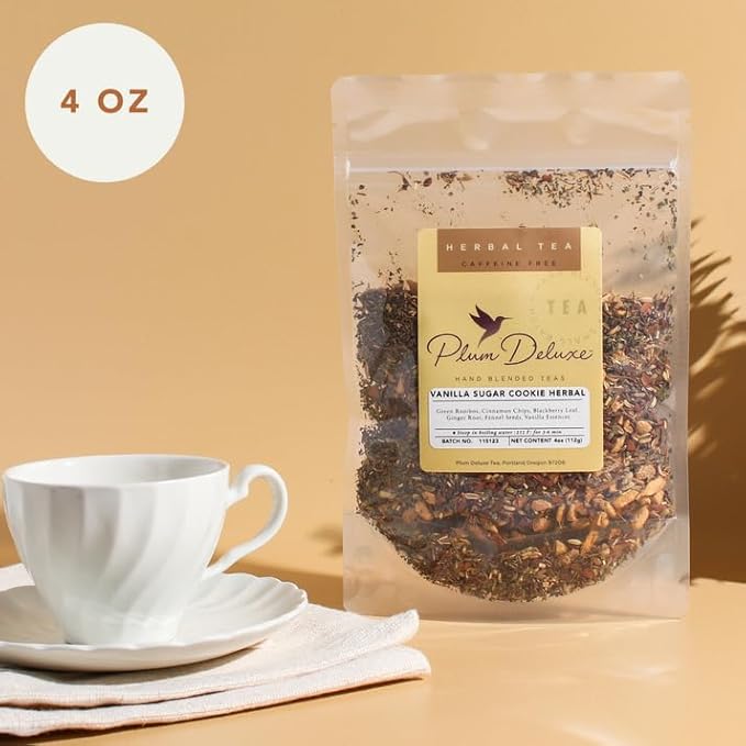 Tranquil Peach Herbal Tea – Caffeine-Free Loose Leaf Blend with Chamomile, Peach and Pineapple – Soothing Hot or Iced Tea for Relaxation – 75 to 100 Cups – Ethically Sourced and Hand-Blended in USA