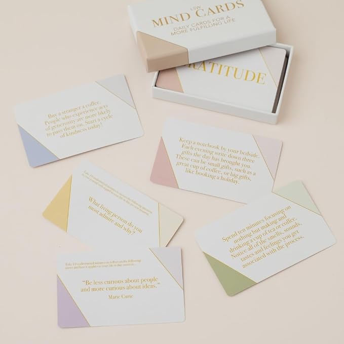 Mind Cards 45 Cards for Daily Rituals, Gratitude & Journaling Simple Steps to Positive Habits, Self Care for Busy Lives & Careers For Women & Men
