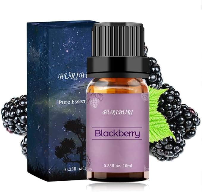BURIBURI BlackBerry Essential Oil 10ml Premium Grade Scented Oil BlackBerry Fragrance Oil for Diffusers, Massage, Candle Making Soap Making