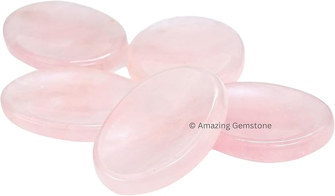 Amazing Gemstone Rose Quartz Worry Stone Crystals and Healing Stones - Worry Stones for Stress Relief Gifts - Piedra Crystal Fidget for Meditation - Unique Stocking Stuffers and Birthday Gifts