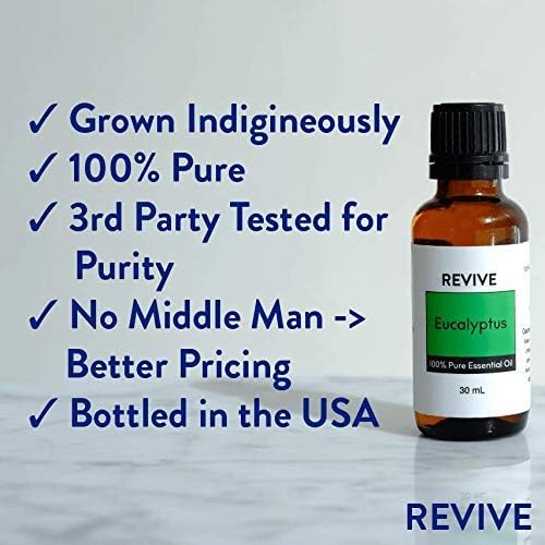 Eucalyptus Essential Oil 30mL by Revive Essential Oils - 100% Pure Therapeutic Grade, for Diffuser, Humidifier, Massage, Aromatherapy, Skin & Hair Care
