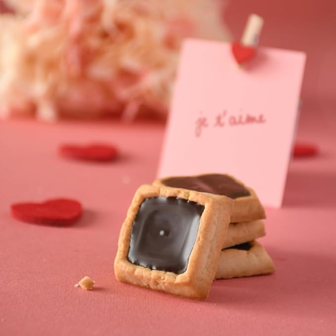 Michel et Augustin Cookies, Individually Wrapped Snacks, Changemaker Gift Box, Dark Chocolate & Sea Salt Shortbread, Bulk Snacks, 40 French Butter Cookies per Box