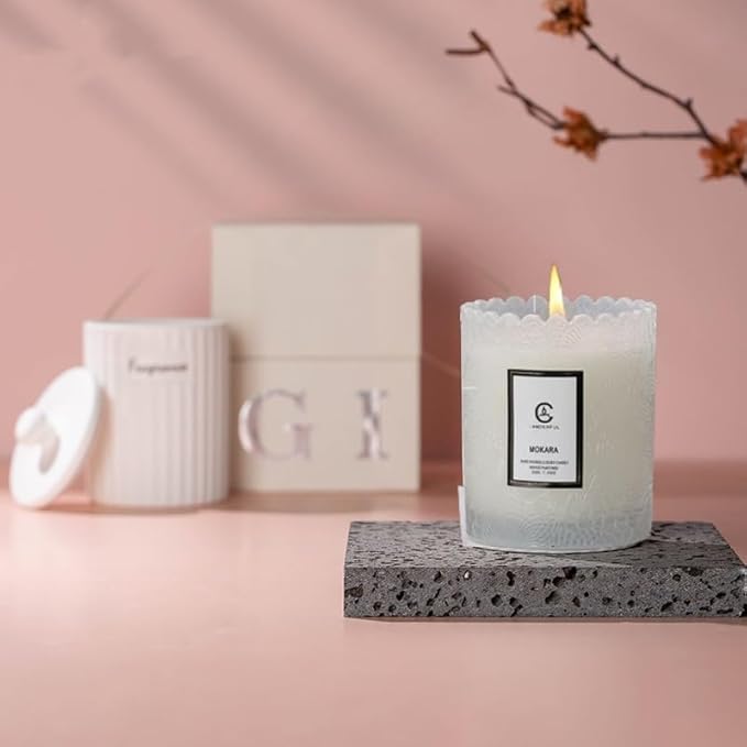 Candles Gifts for Women, French Vanilla Scented, Natural Soy Candle, 8.1 oz 60 Hours Burn, Candles for Home Scented