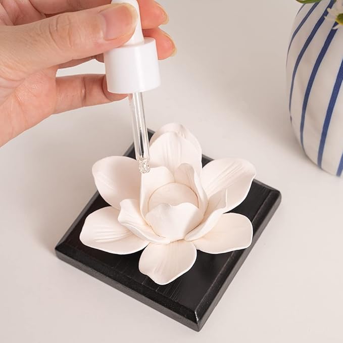Lotus Flower Styling Essential Oil Diffuser Stone, Non-Electric, Handmade Products, Decorative Tabletops, Car Decoration Ornaments (Essential Oils Not Included)