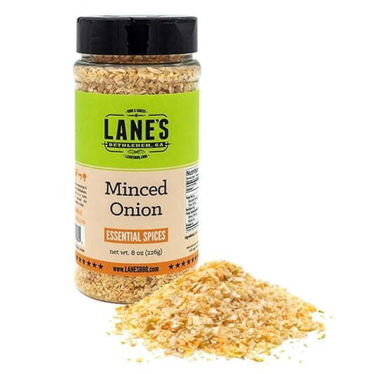 Lane's Minced Onion Flakes, All-Natural Dried Onion Flakes for Cooking Goes Well With Meats, Vegetables, Salads, and Stir-Fries, Made in USA, 8 Oz