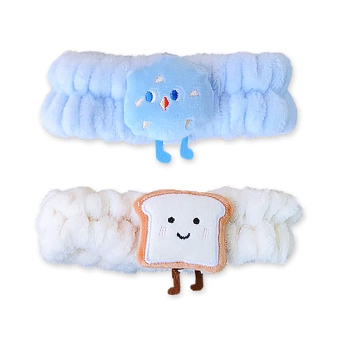PERFECTSIGHT Spa Headband for Washing Face, Cute Hair Band for Washing Face Shower Yoga Sports Beauty Skincar Party, Soft Fluffy Makeup Headband, Kawaii Facial Headbands for Woman Girls