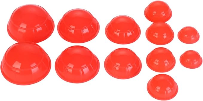12 Piece Cupping Set Vacuum Cupping Therapy Set Stronger Suction for Myofascial Massage, Muscle, Nerve, Joint Pain Relief Facial Body Massage, Pain Relief, Muscle Relaxation Joint Pain（Red