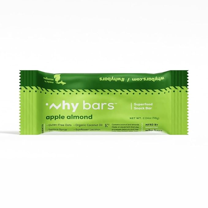 Protein Bars, Apple Almond, 2.04 Ounce Bars (Pack of 12 Protein Bars) - Protein Bar Superfood, Gluten Free, Non GMO, Organic, Vegan, Simple Ingredients