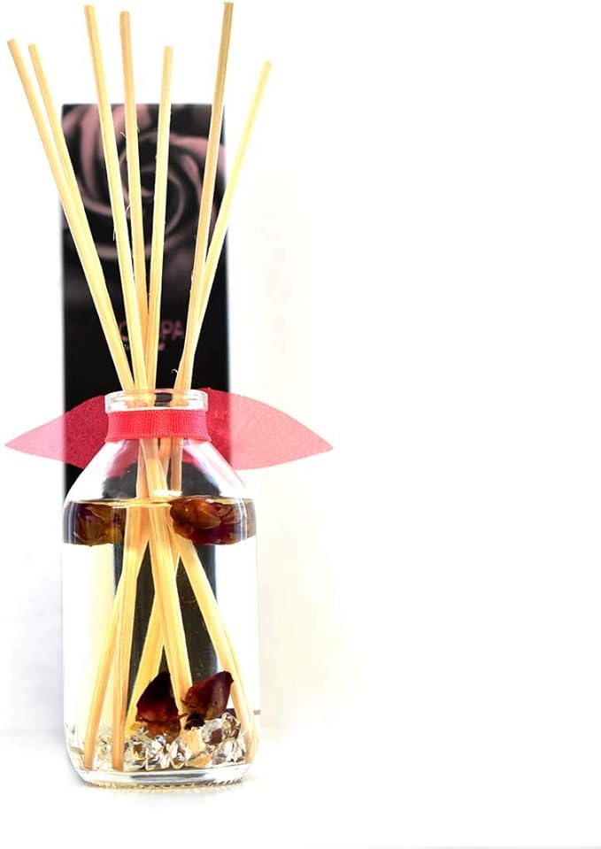 LOVSPA Reed Diffuser Set, Velvet Rose Scented Oil Diffuser with Sticks, Home Fragrance Accessories for Bathroom Shelf Decor, Aroma Diffusers for Home or Office Desk, USA Made
