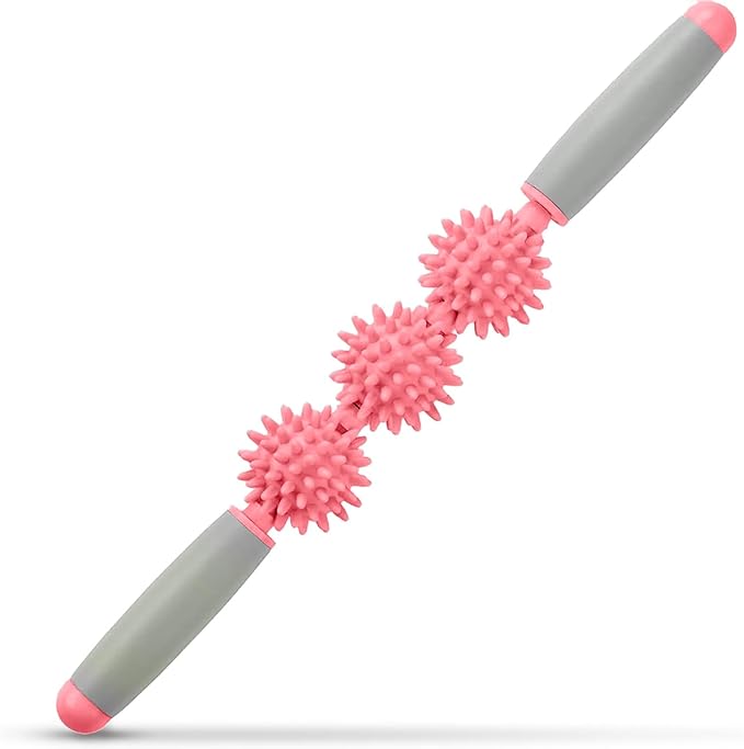 Fascia Muscle Roller, Cellulite Massager Fascia Roller for Cellulite and Sore Muscles, Neck, Leg, Back, Pressure Trigger Point Body Roller Deep Tissue Massage Stick Tools - 3 Massage Balls