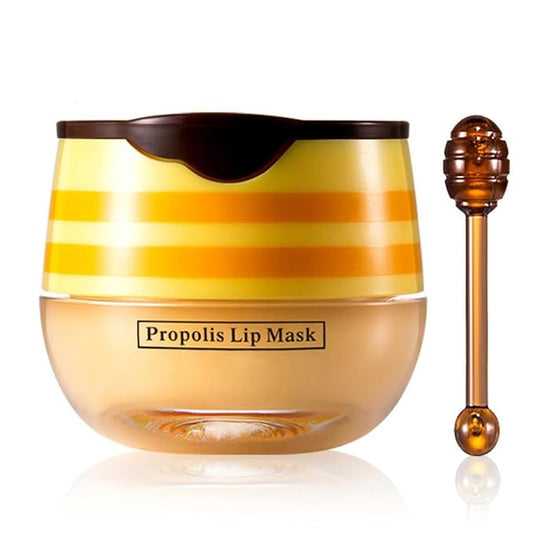 Honey Lip Balm Lip Mask, Hydrate Repair Prevent Dry Cracked Lip, Effective Reduces Lip Lines, Vitamin E Moisturizing Propolis Sleeping Lip Care