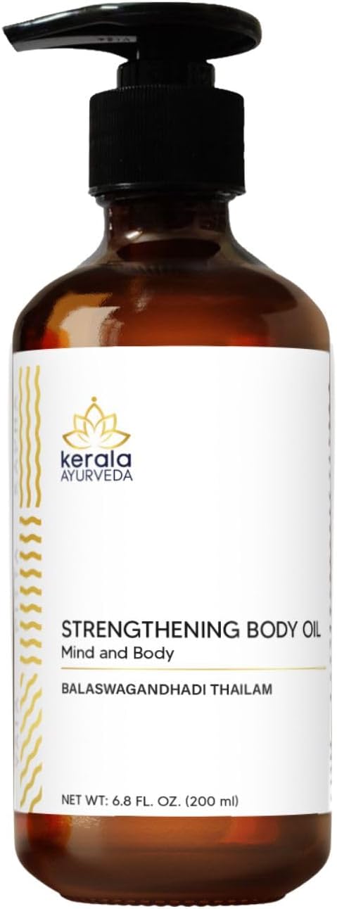 Kerala Ayurveda Balaswagandhadi Thailam - Ayurvedic Massage Oil for Body with Ashwagandha - Balances Vata and Pitta, Calms Mind, Nourishes Body & Tones Muscles, 6.76 Fl Oz